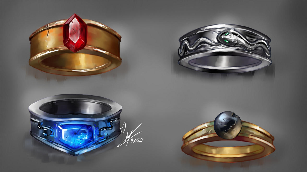 Fantasy rings by MagicalKaleidoscope on DeviantArt