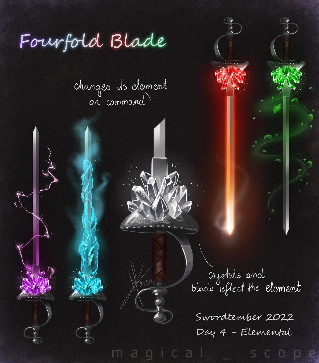 Fourfold Blade - design by MagicalKaleidoscope on DeviantArt
