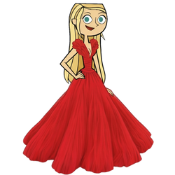 Sammy In A Red Tulle Ball Gown