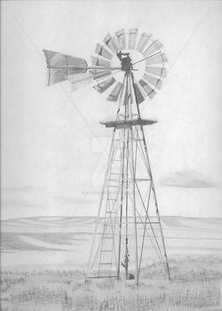 Windmill On The Open Plain