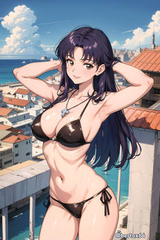 Misato's bikini enjoying in a balcony