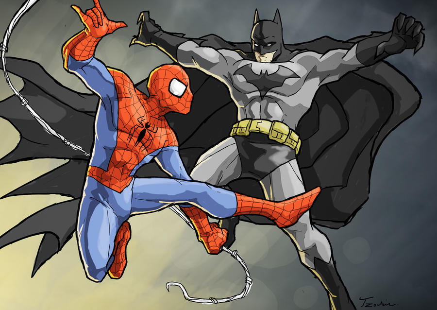 Супермен против человека паука пародия. Бэтмен против человека паука. Человек паук и Бэтмен. Супермен Бэтмен Спайдермен. Человек паук vs Бэтмен.