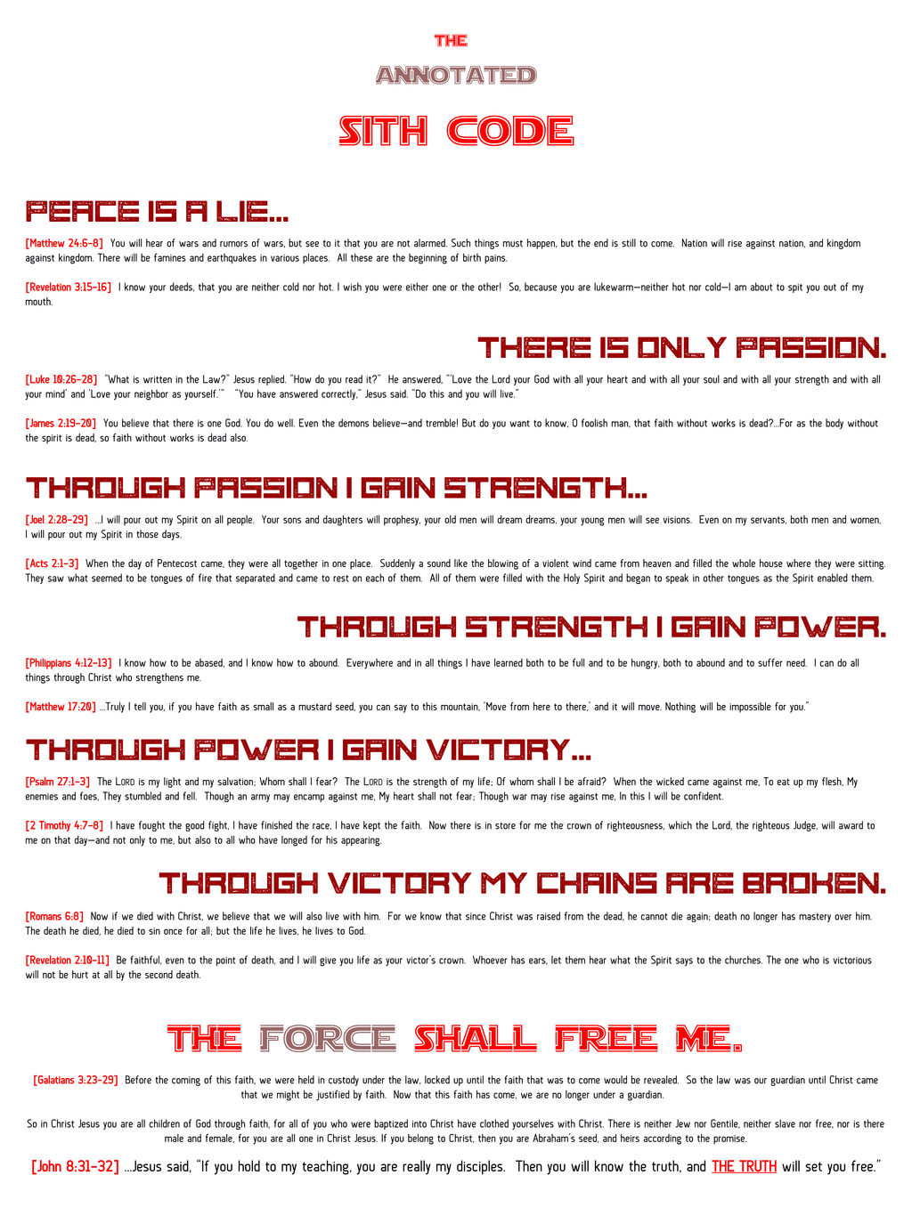 The Annotated Sith Code POSTER by RensKnight on DeviantArt