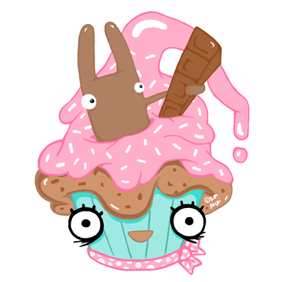 COMMISSION - BUNNY IN A CUPCAKE