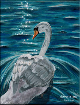 Mute Swan - Acrylic Painting on canvas