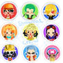 Straw hat crew buttons