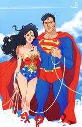 Fan art of Superman and Wonder Woman