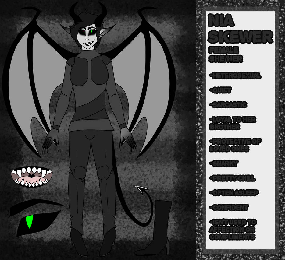 Demon Reference Sheet Nia Skewer Demon Form Reference Sheet by Beastybox on DeviantArt
