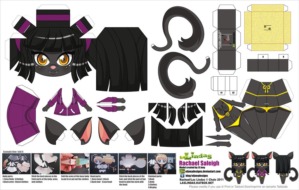 Rachael Saleigh papercraft by ELJOEYDESIGNS on DeviantArt