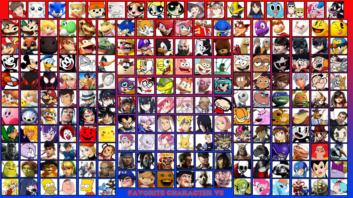 Favorite Character VS Roster by supercharlie623 on DeviantArt