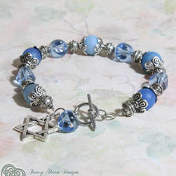 Blue Agate Star of David Bracelet