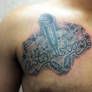Microphone and music notes