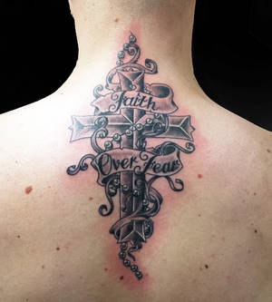 Faith over Fear Cross on back of neck (2) by Ashtonbkeje