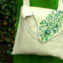 Floral pattern leather bag