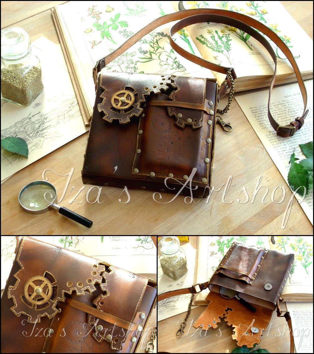 Steampunk Leather Pouch III