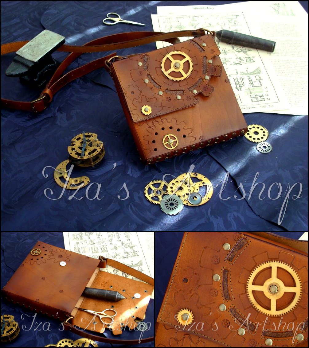 Steampunk Leather Pouch IX