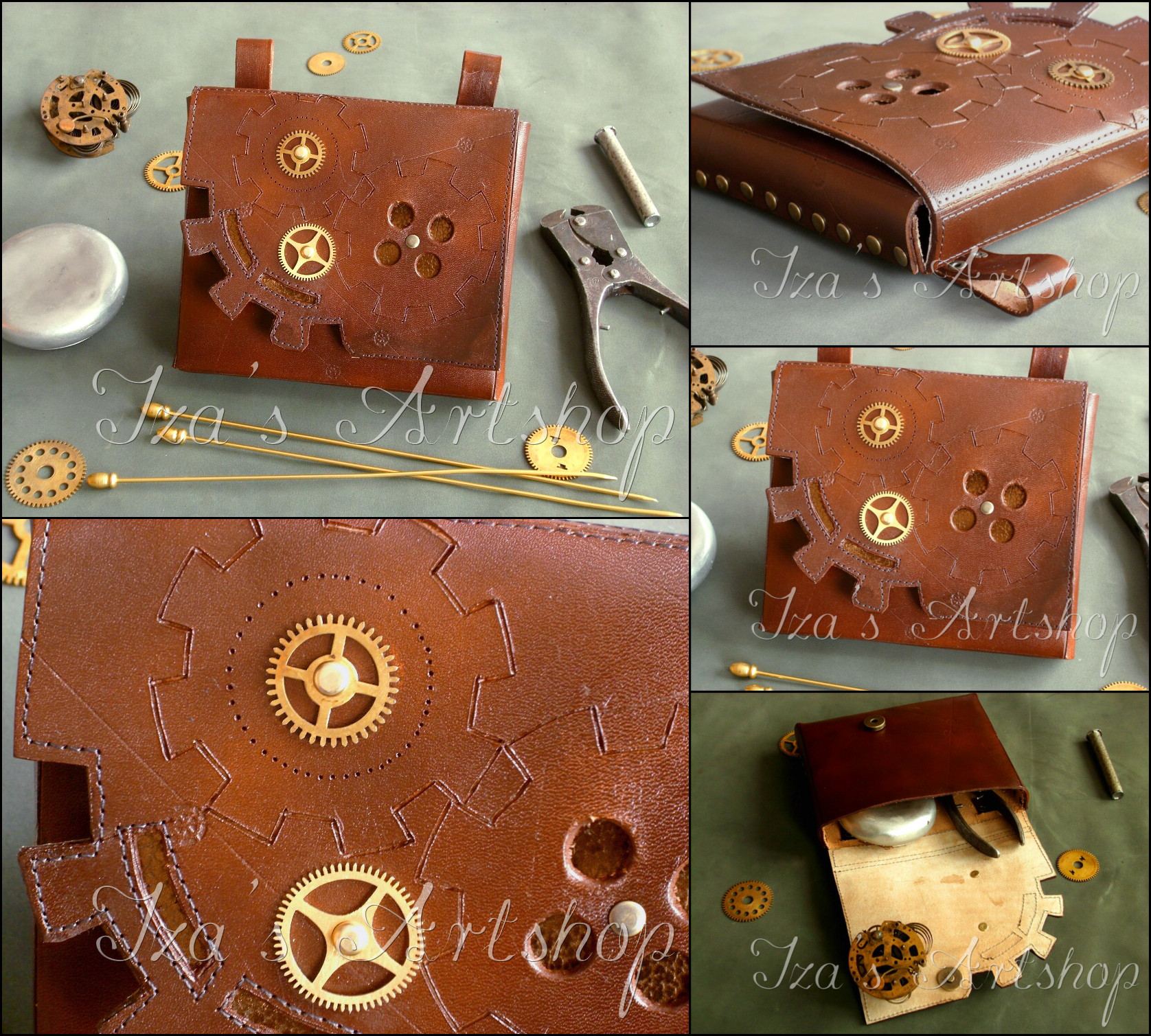 Steampunk Leather Belt Bag II