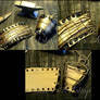 Golden Scales Leather Cuffs