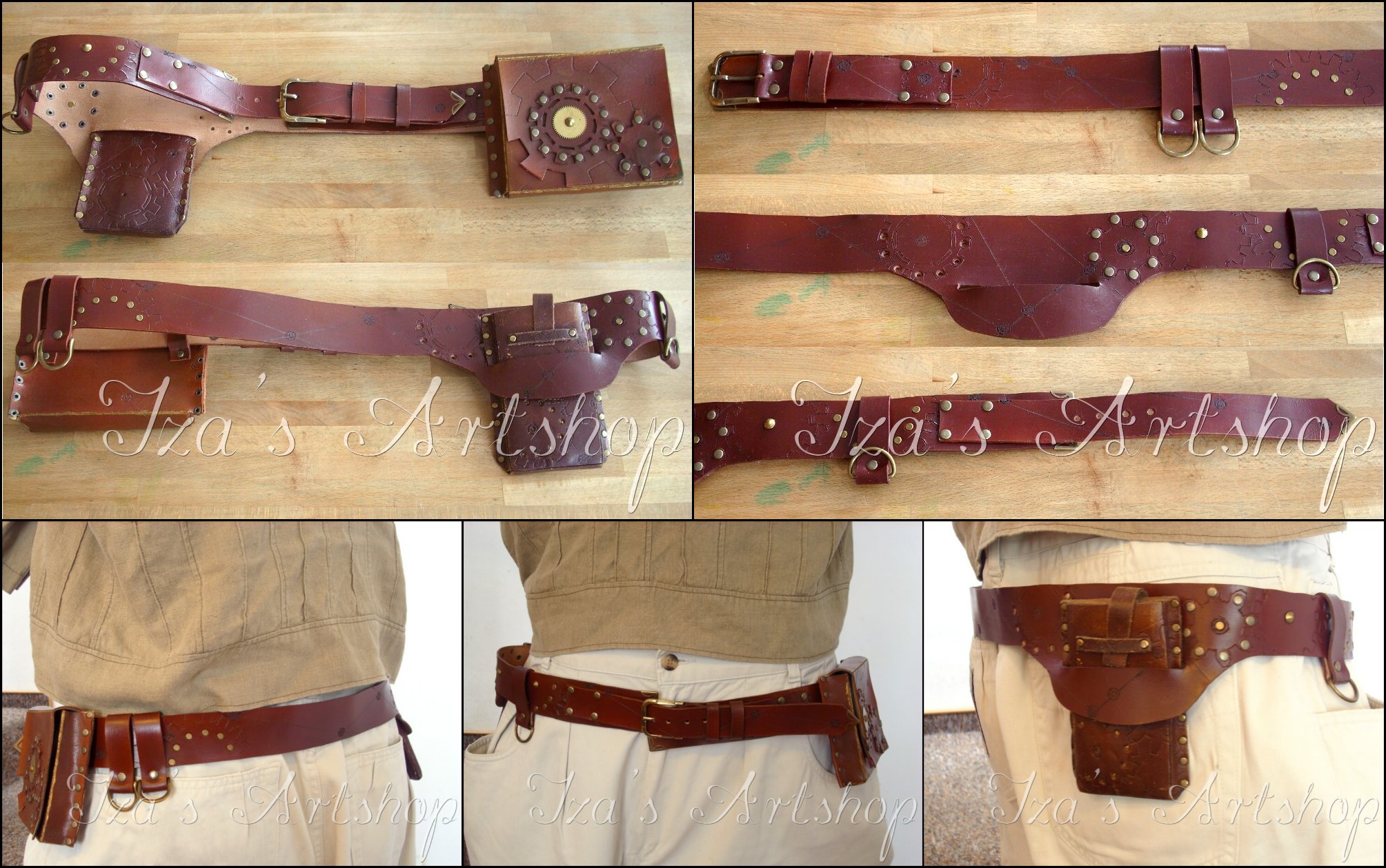 Steampunk Leather Belt Set
