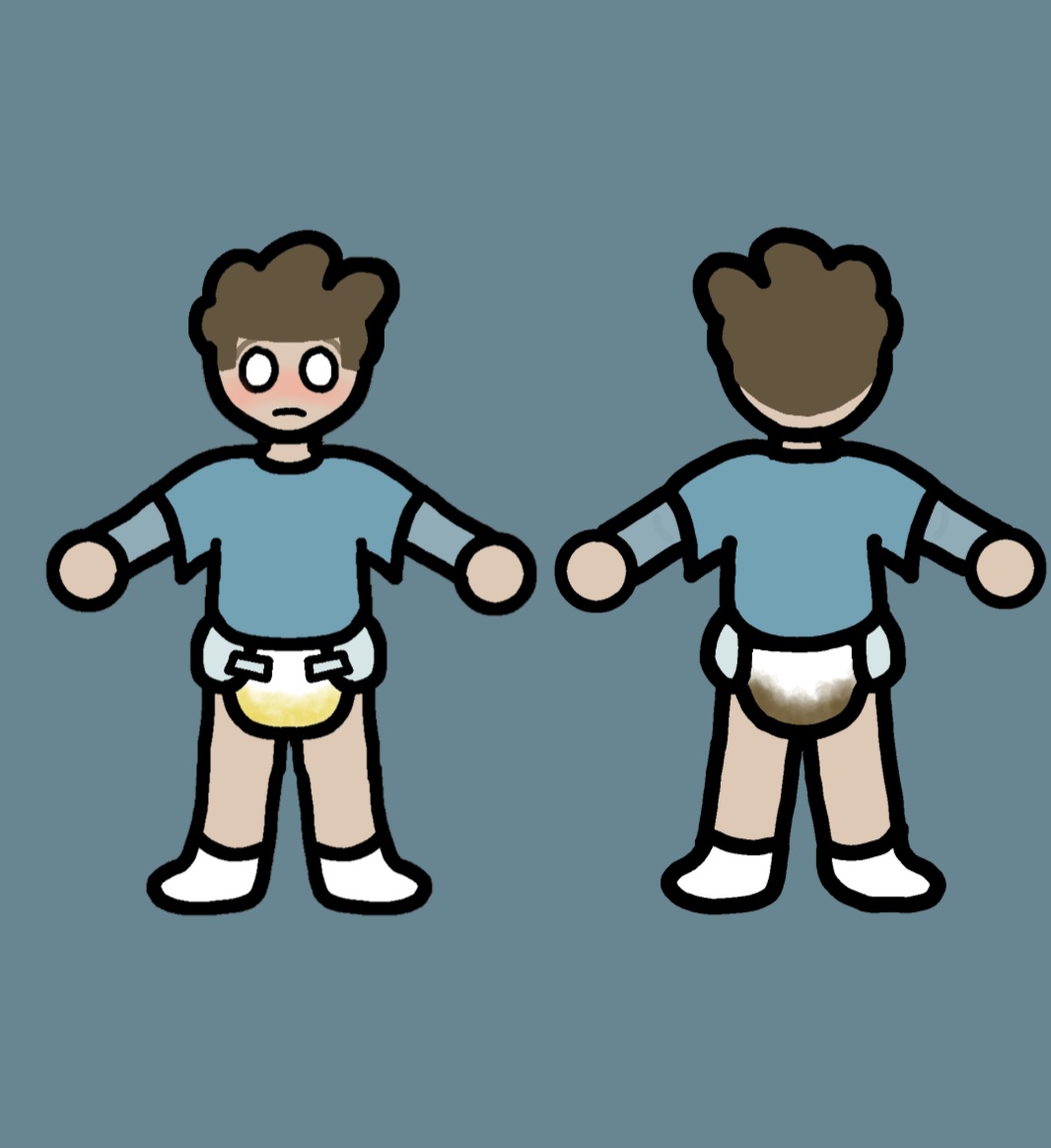 Wet and messy by diaperdrawer7 on DeviantArt