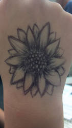 Sunflower pen temporary tattoo