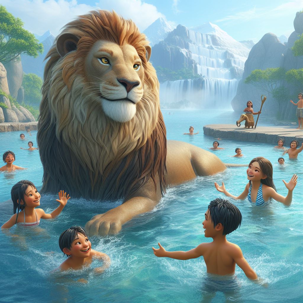Lion Bathing Lion Swim 4 by NathanHaworth on DeviantArt