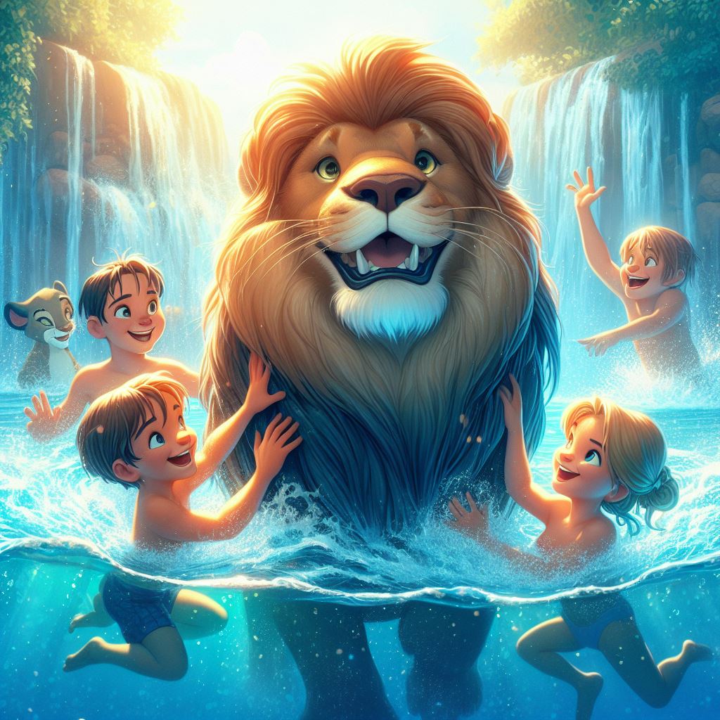 Lion Bathing Lion Swim 6 by NathanHaworth on DeviantArt