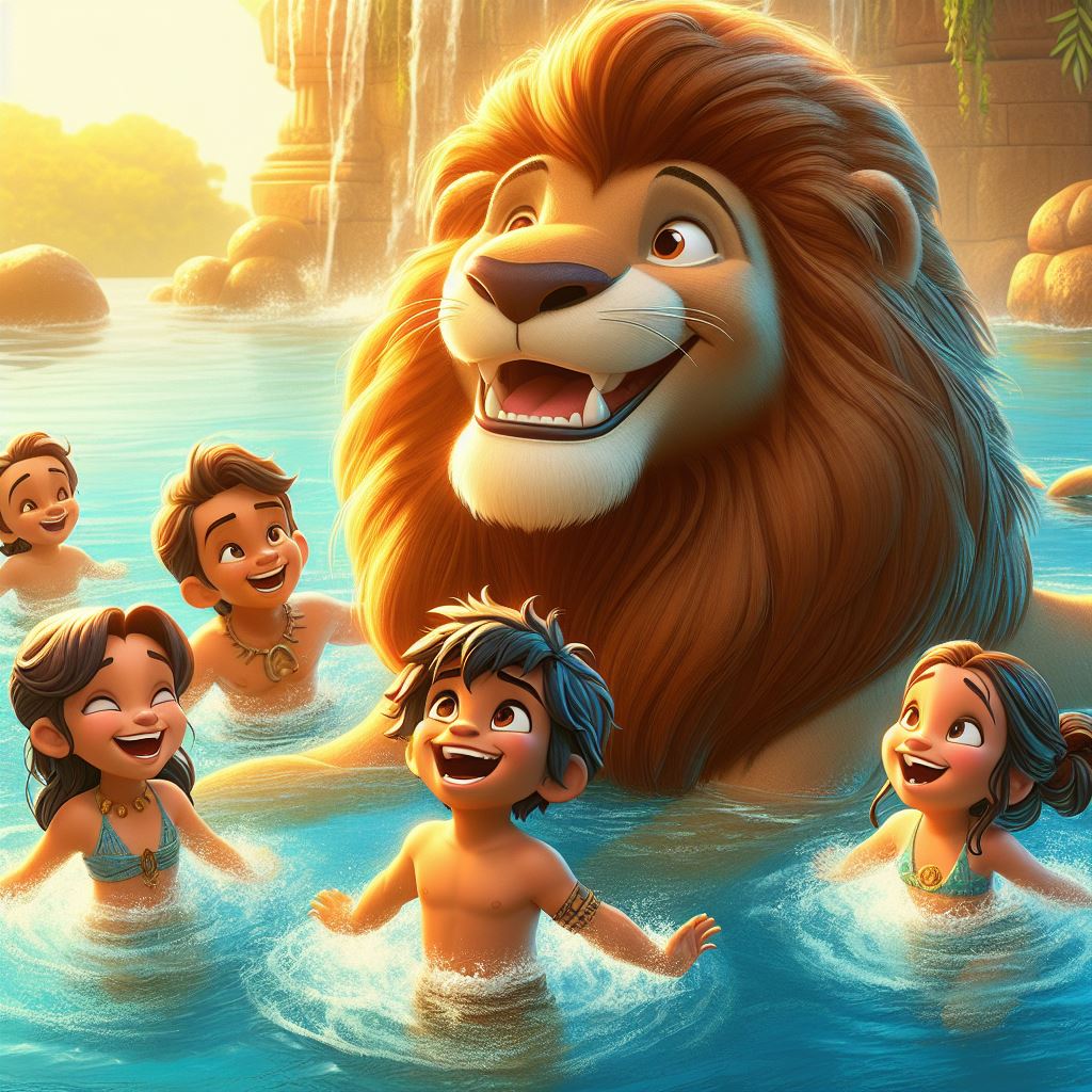 Lion Bathing Lion Swim 6 by NathanHaworth on DeviantArt