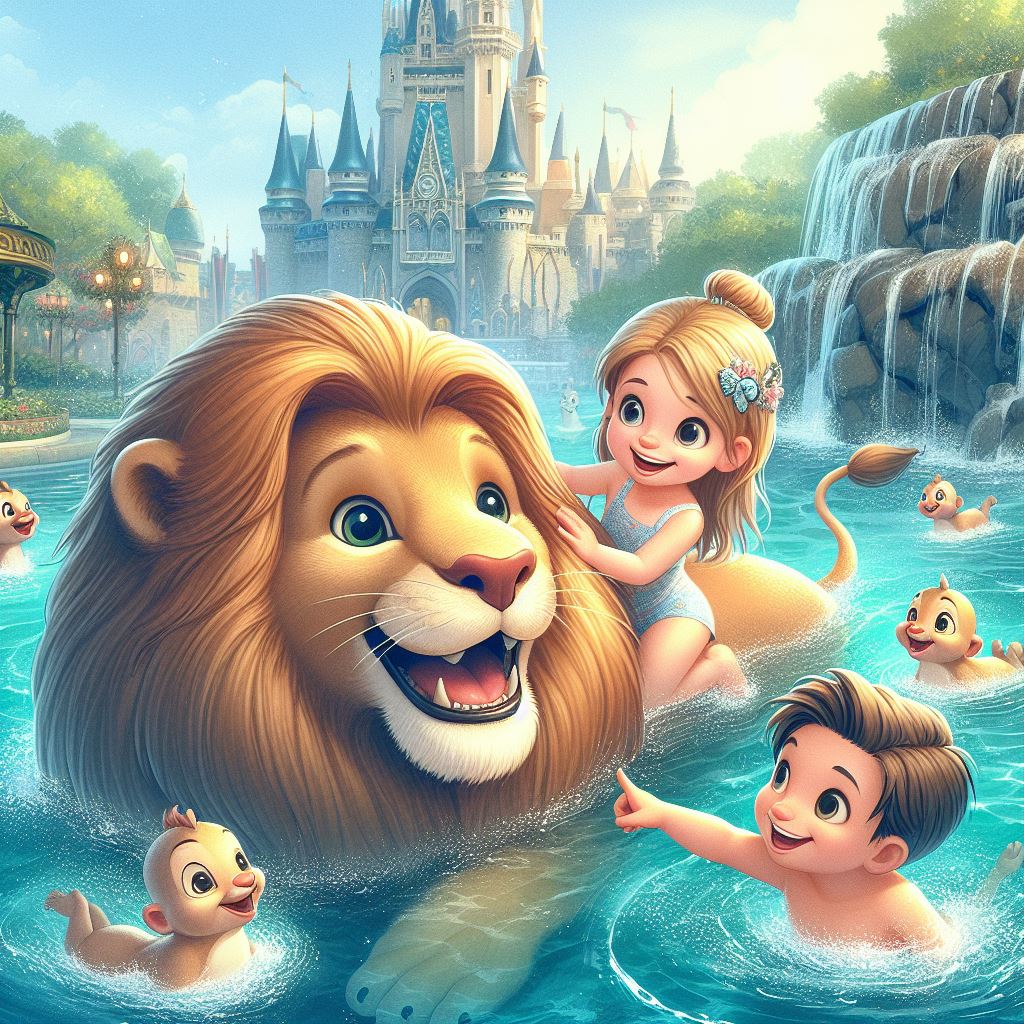 Lion Bathing Lion Swim 8 by NathanHaworth on DeviantArt