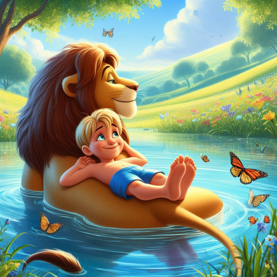 Lion Bathing Lion Swim by NathanHaworth on DeviantArt