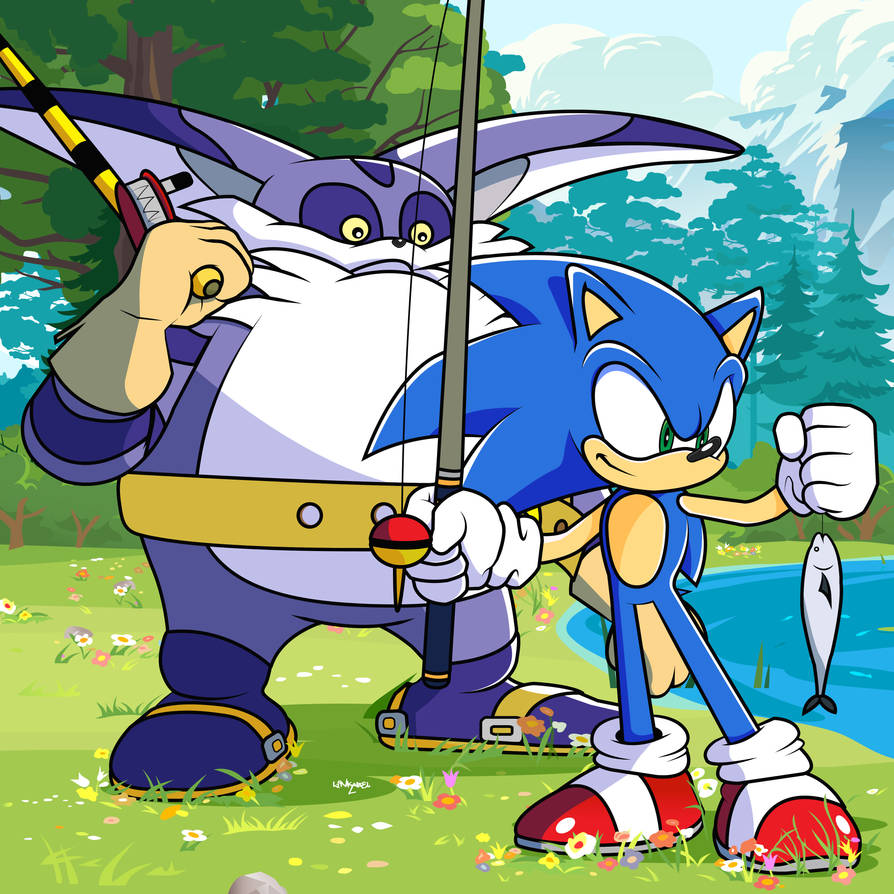 Sonic Frontiers - Big the Cat fishing by Linkabel32 on DeviantArt