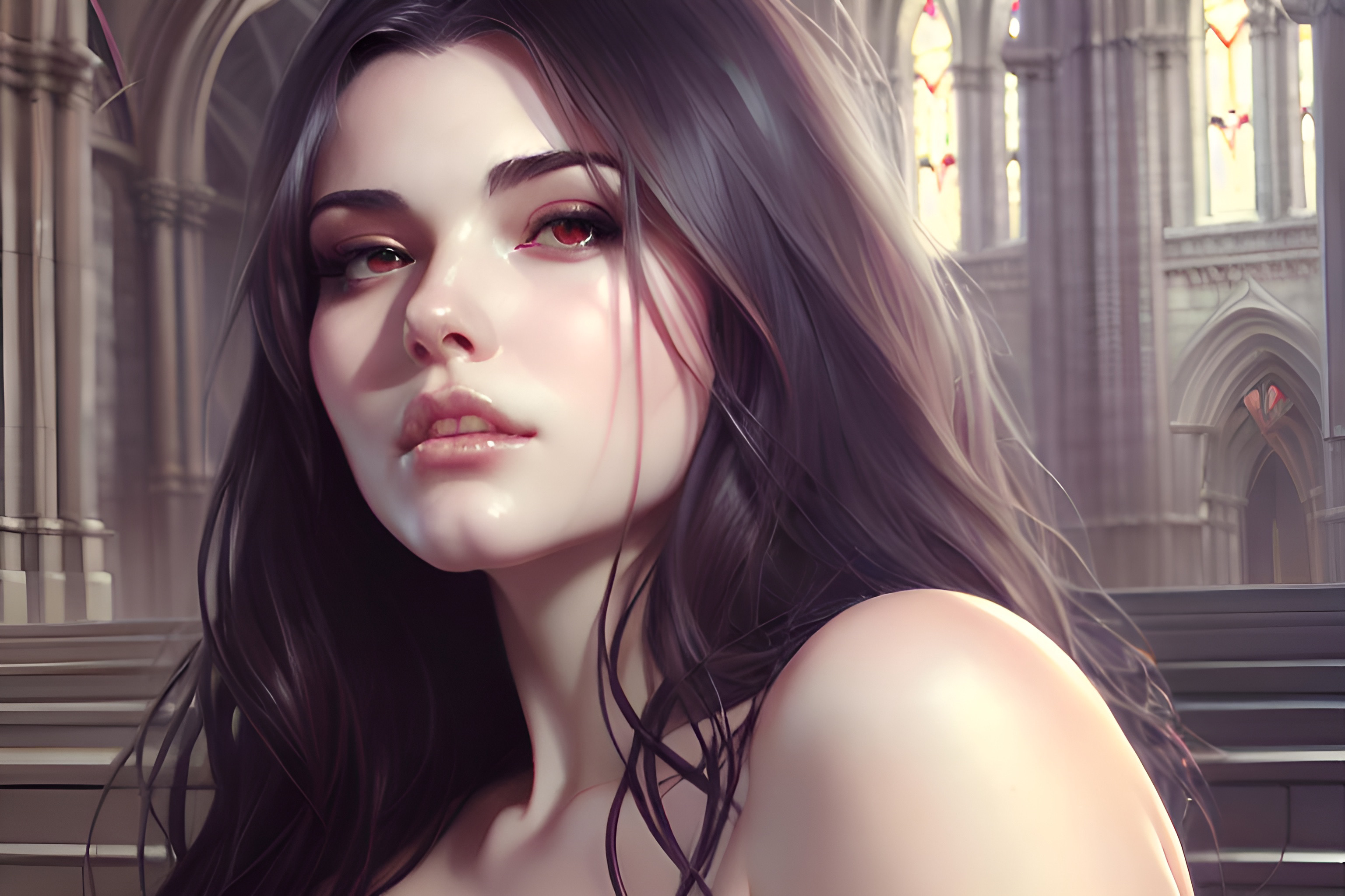 Vamp Girl Portrait by Caprona on DeviantArt