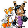 Tails and Nicole Waving