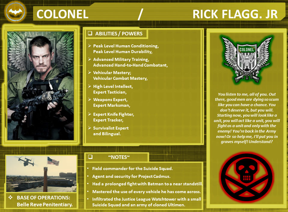 Colonel Failure Character Character Profile: Colonel Flagg by SpeedCam on DeviantArt