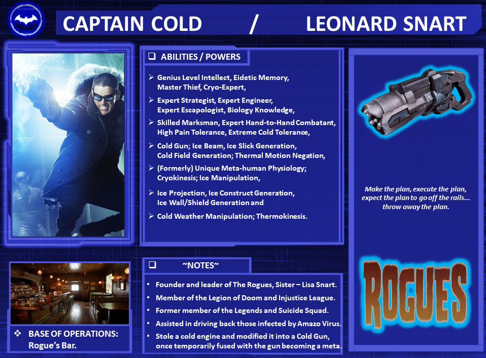 Character Profile: Captain Cold. by SpeedCam on DeviantArt