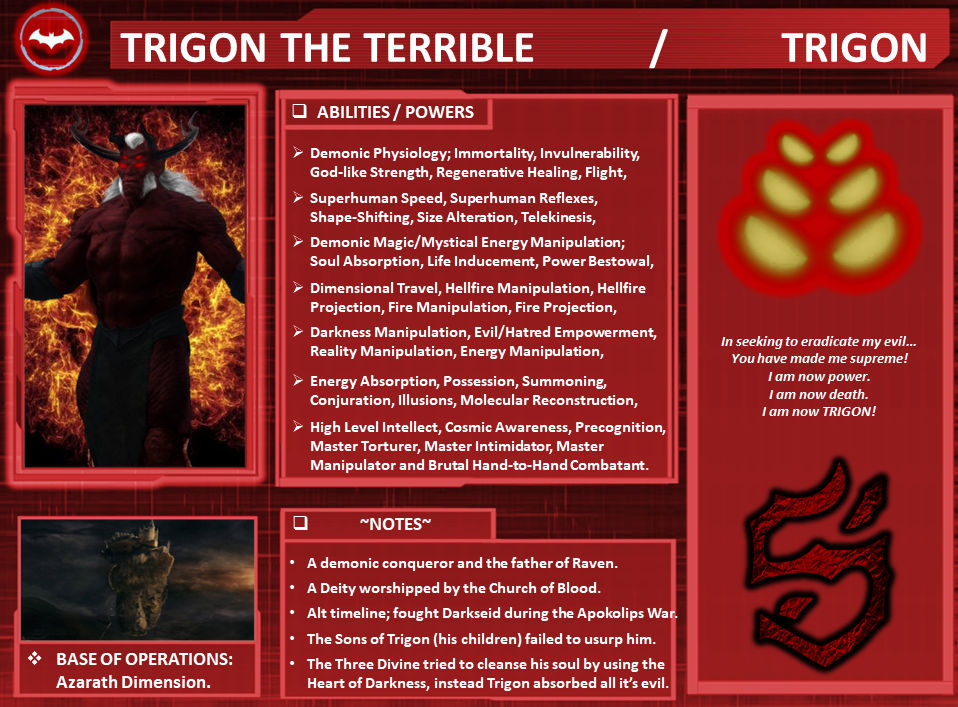 Character Profile: Trigon. by SpeedCam on DeviantArt
