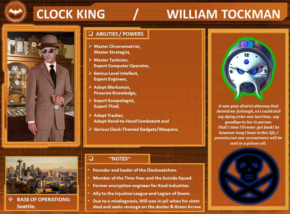 Clock Character Map Character Profile: Clock King. by SpeedCam on DeviantArt