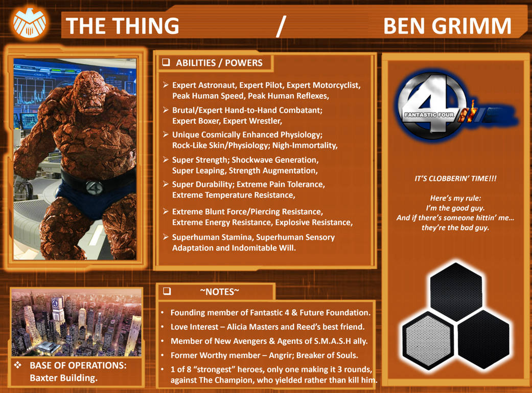 Thing Thing Character Character Profile: The Thing. by SpeedCam on DeviantArt