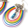 Rainbow Silver Clouds Computer Electronics Earings