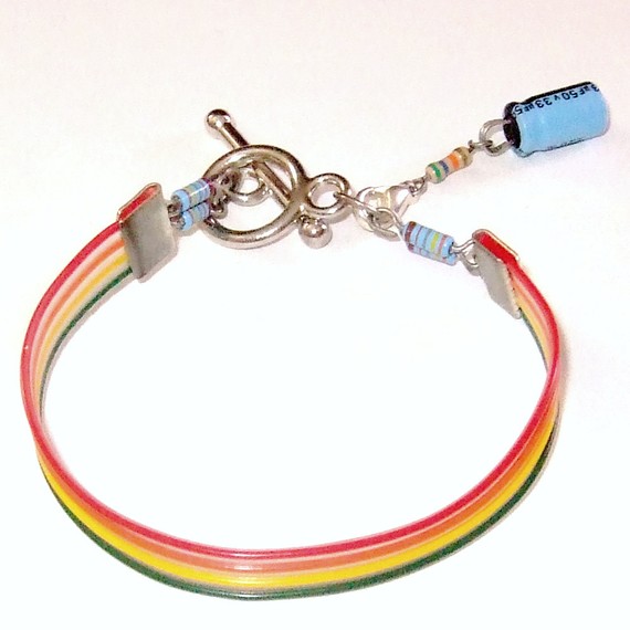 Rainbow Computer Parts Bracelet