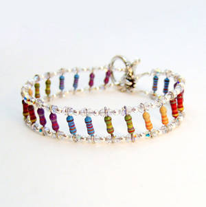 Dazzling Crystal and Rainbow Resistor Bracelet by Techcycle