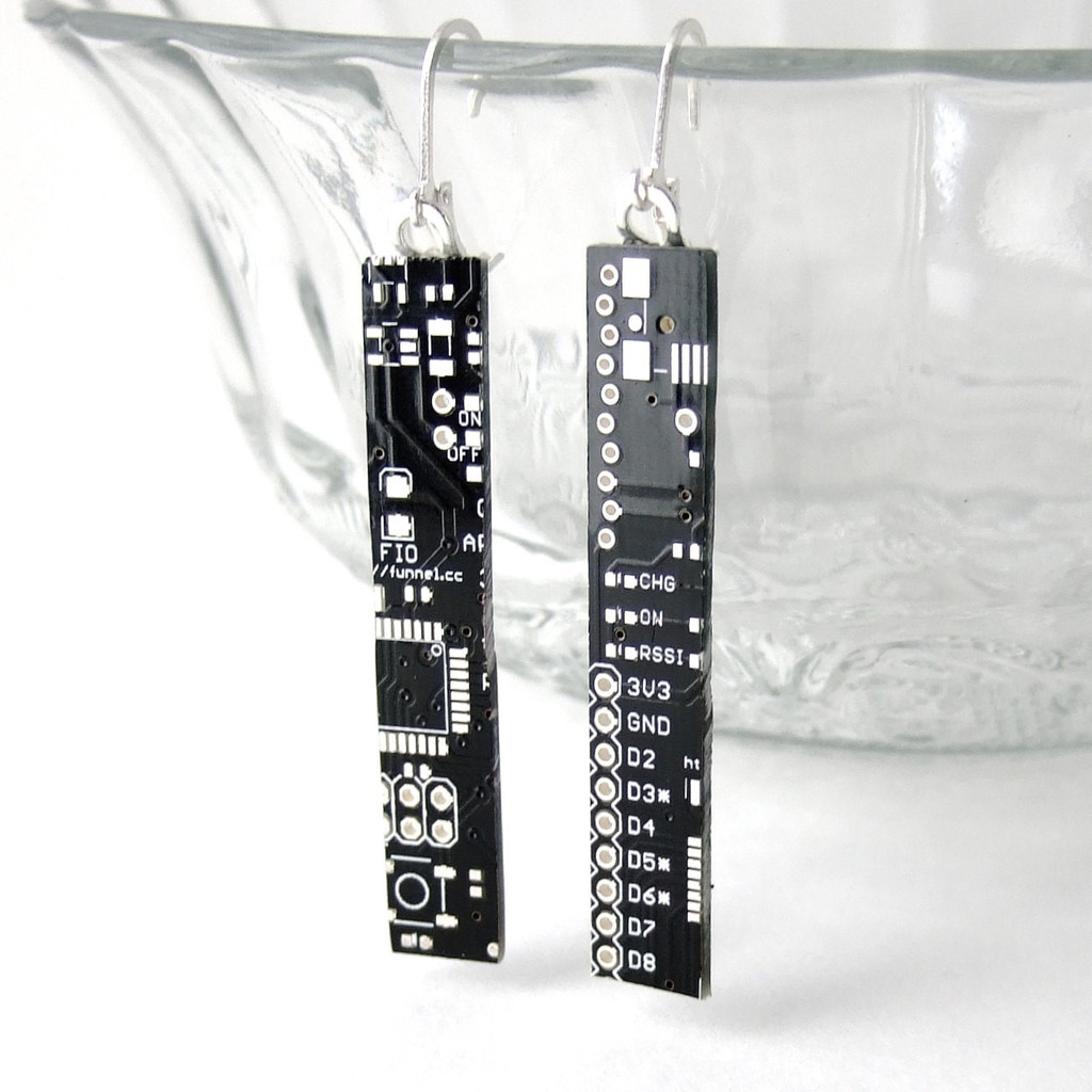 Black Circuit Board Earrings