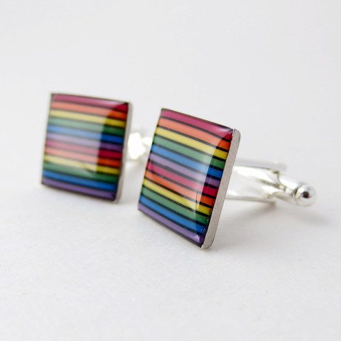 Domed Rainbow Cufflinks