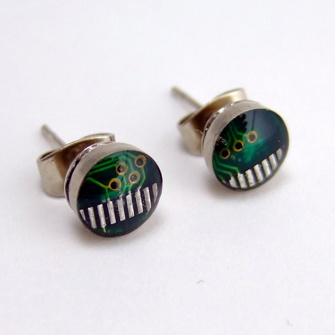 Computer Circuit Board Post Earrings