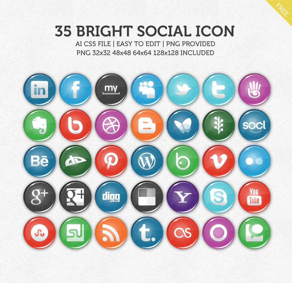 Bright Social Icons