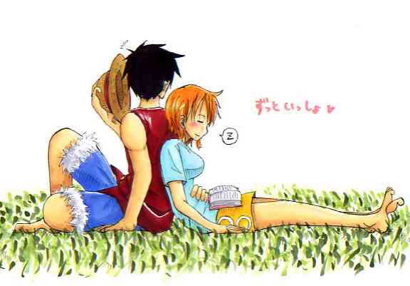 Nami and Luffy Back-to-Back