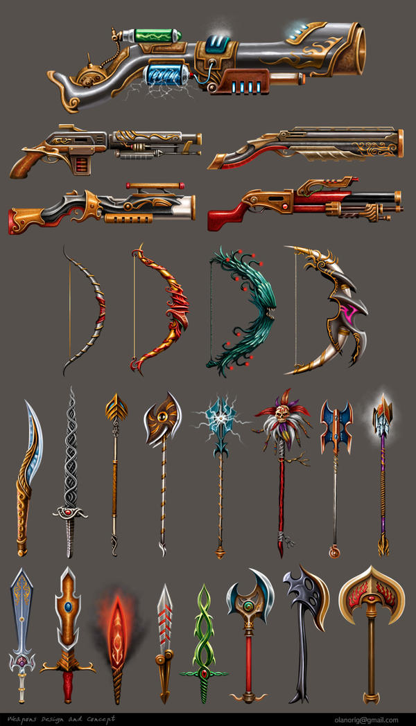 Weapons Design and Concept by oleolah on DeviantArt