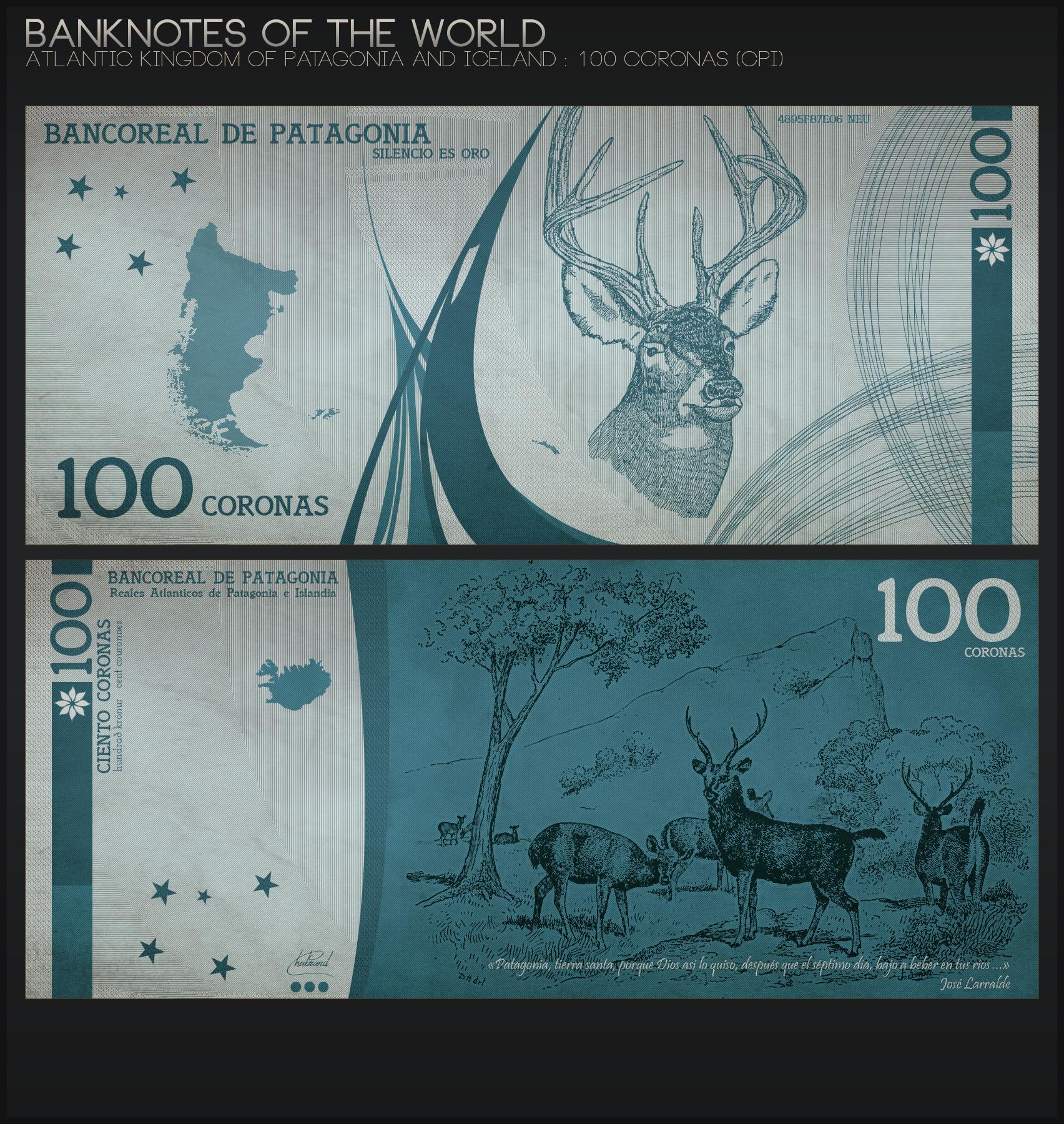 Banknotes of the World : 100 Patagon Coronas