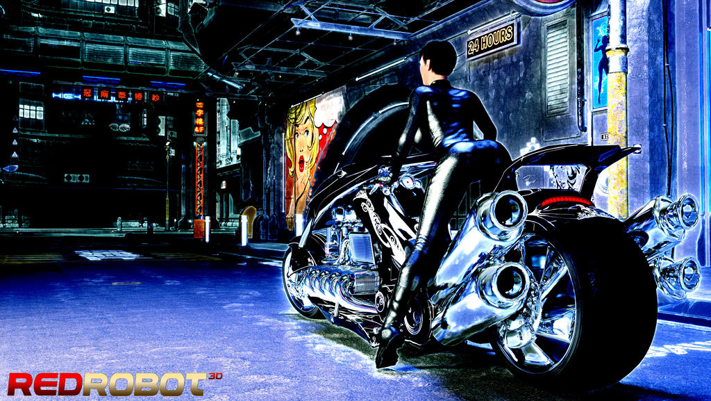 Neon Rider by RedrobotDigitalArt on DeviantArt