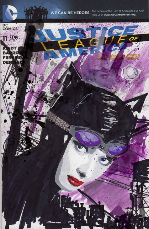 Justice League of America Catwoman Sketch Cover